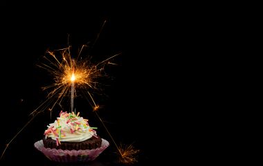 Cupcake with a candle