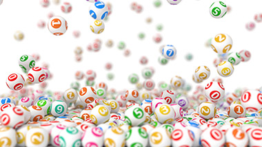 big 6 promotional image lottery balls falling to the ground