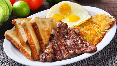 steak eggs hashbrowns